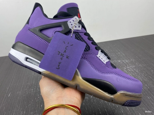 Bmlin Shoes 766296 Jordan (Friends Family) 4 and Purple Scott Travis LN4 Retro 0820